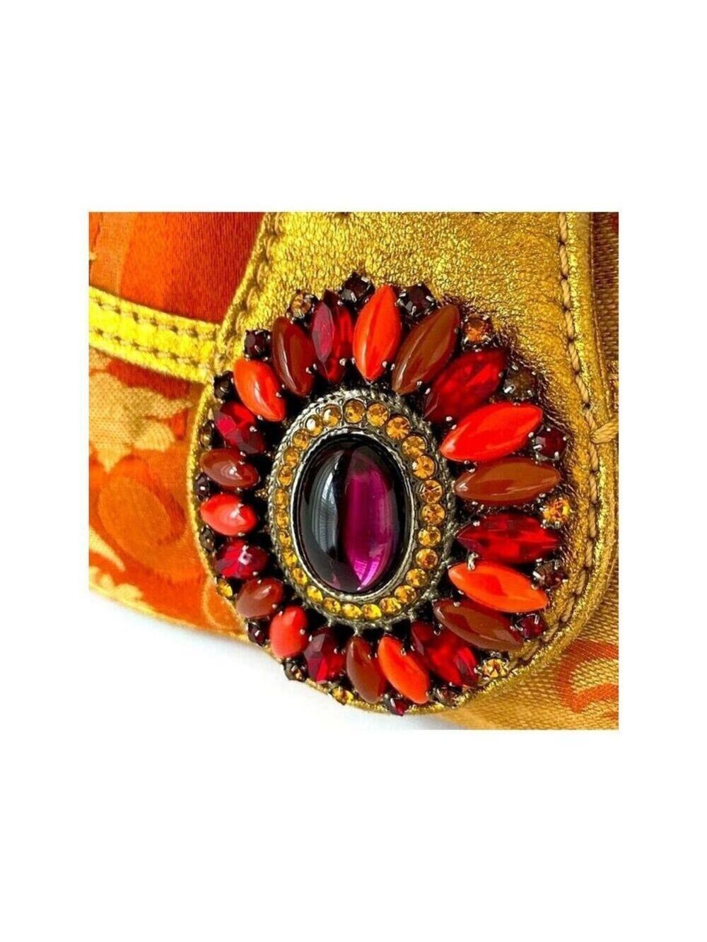 Etro Milano Multi Color Enamelled Jewelled East West Baguette Handbag -Vintage - Picture 10 of 11